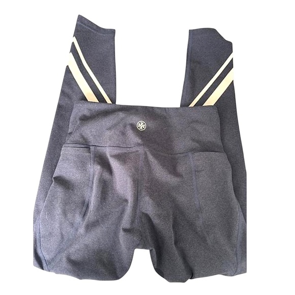 TORY BURCH HIGH-RISE COMPRESSION MÉLANGE SIDE-POCKET CHEVRON LEGGING - Picture 5 of 5